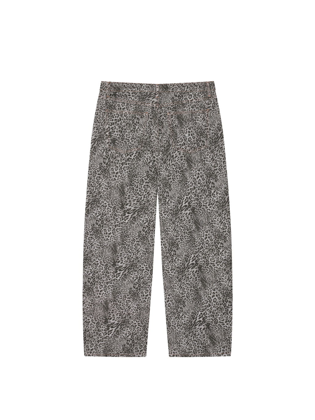 Jeansy Leopard Vintage Wash Wide Leg – Nowrocky™ — ujęcie z profilu, szeroka nogawka