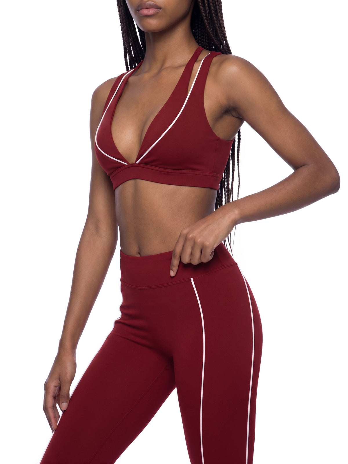 Biustonosz Sportowy Halter Deep V – Nowrocky™ — wewnętrzna strona miseczki, detal