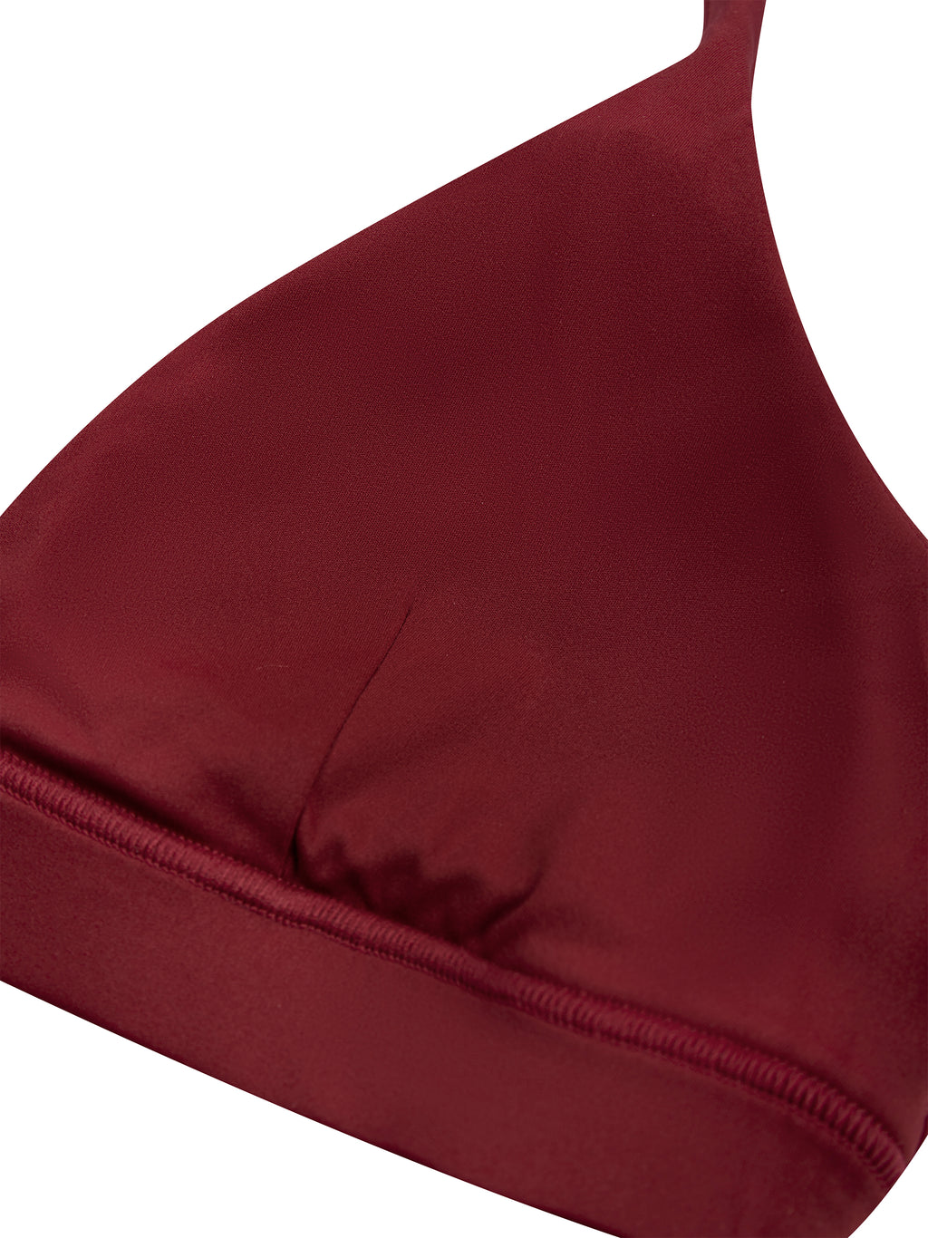 Biustonosz Sportowy Halter Deep V – Nowrocky™ — widok na wieszaku, układ wykroju