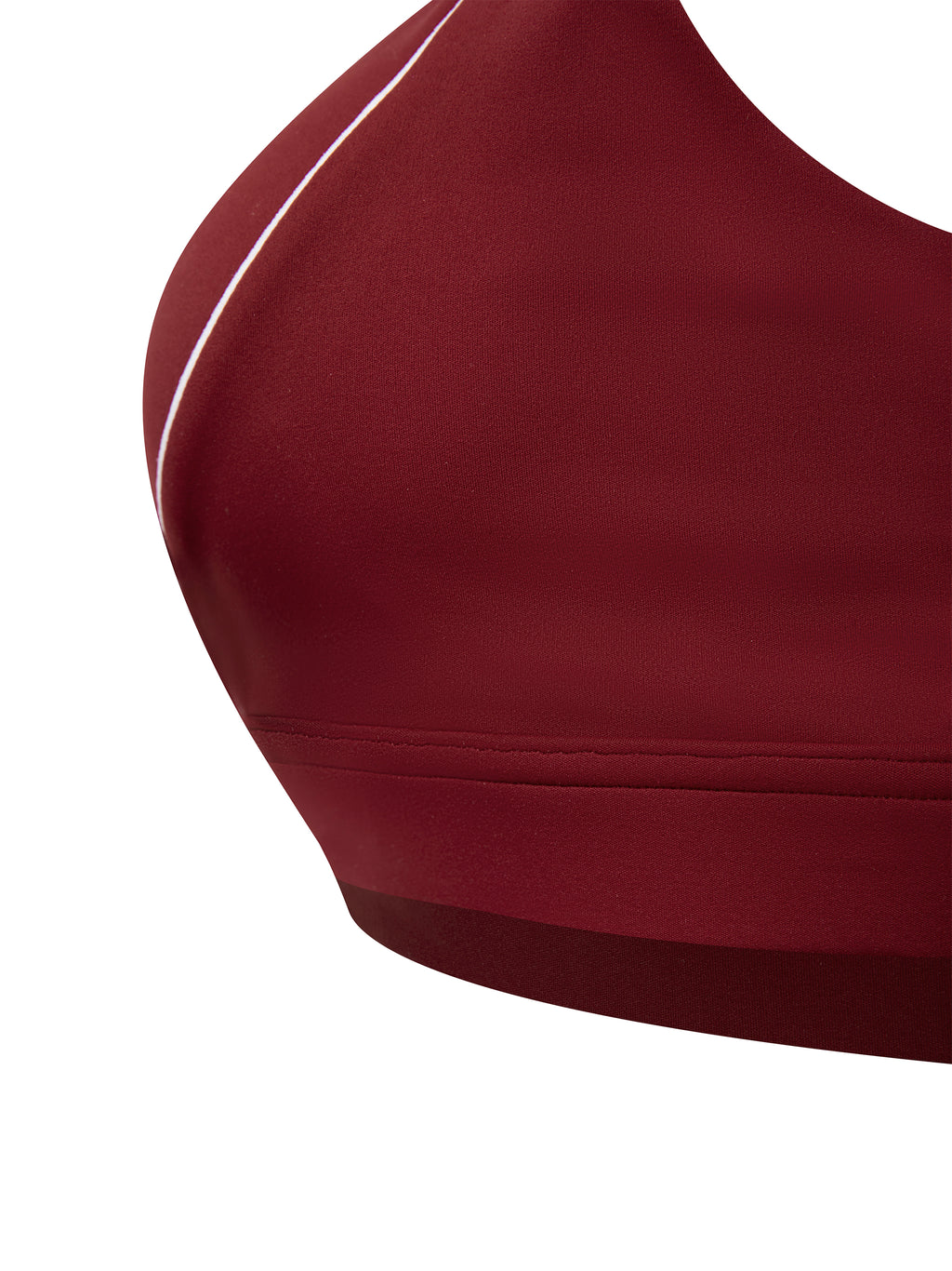 Biustonosz Sportowy Halter Deep V – Nowrocky™ — zbliżenie na rozciągliwość dzianiny