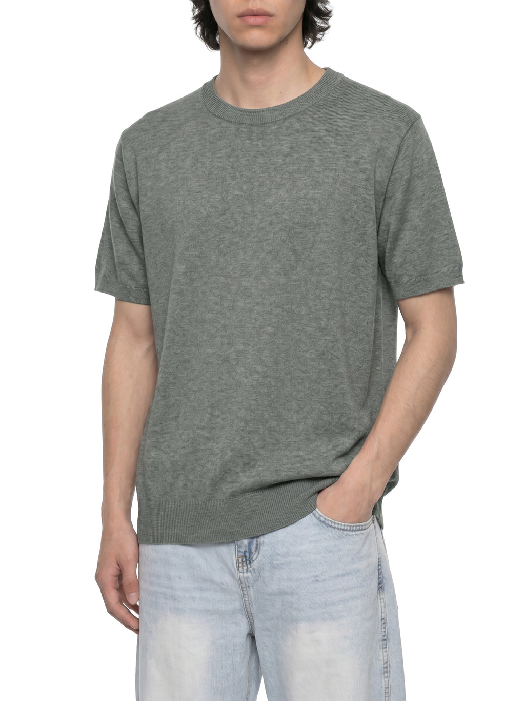 T-shirt Dziany Crewneck – Nowrocky™ — plecy i szerokość ramion z bliska