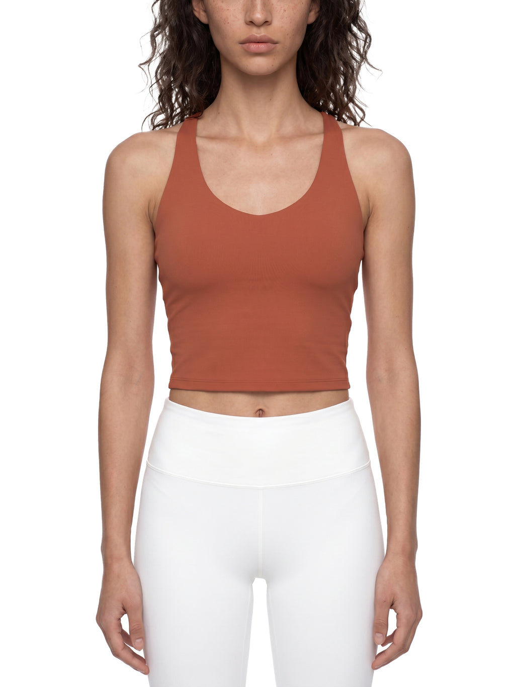 Tank Top Halter Cross Back – Nowrocky™ — faktura elastycznej dzianiny