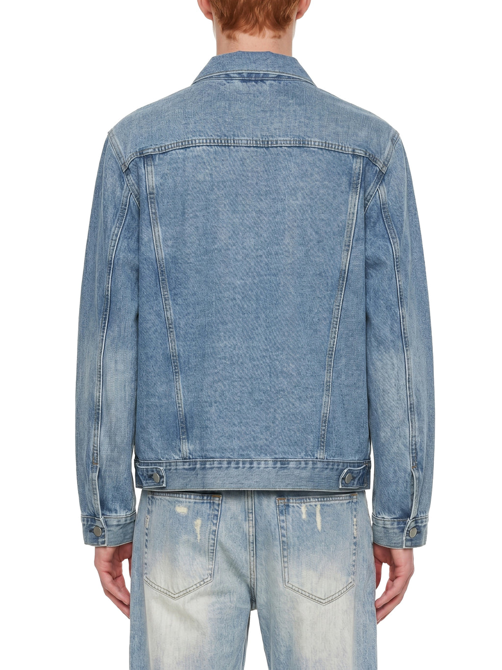 Kurtka Jeansowa Vintage Wash – Nowrocky™ — faktura tkaniny denim w zbliżeniu