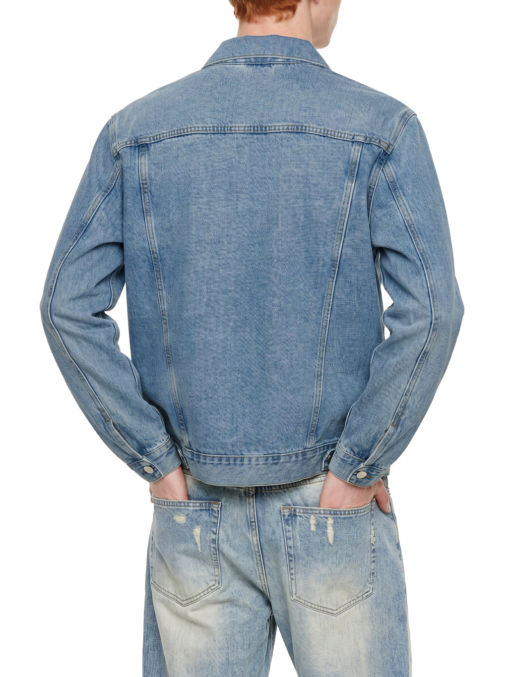 Kurtka Jeansowa Vintage Wash – Nowrocky™ — stylizacja uliczna z szerokimi spodniami