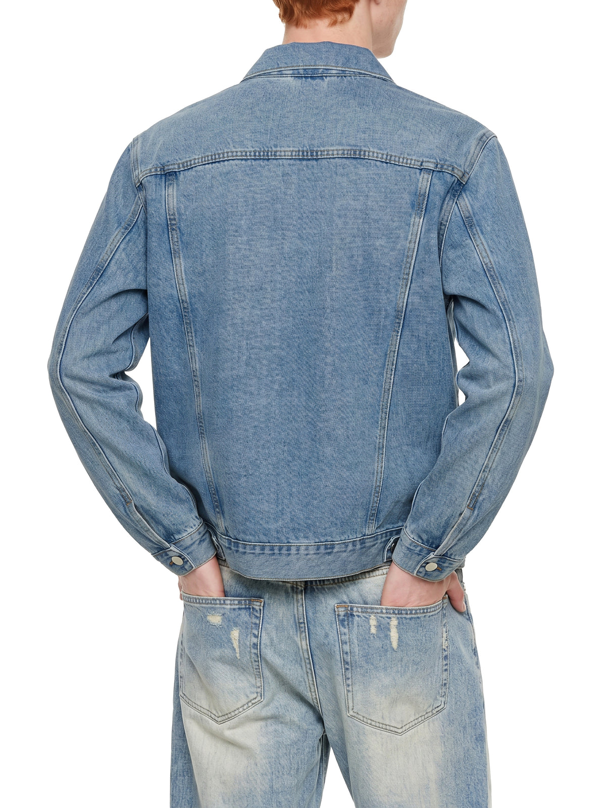 Kurtka Jeansowa Vintage Wash – Nowrocky™ — stylizacja uliczna z szerokimi spodniami