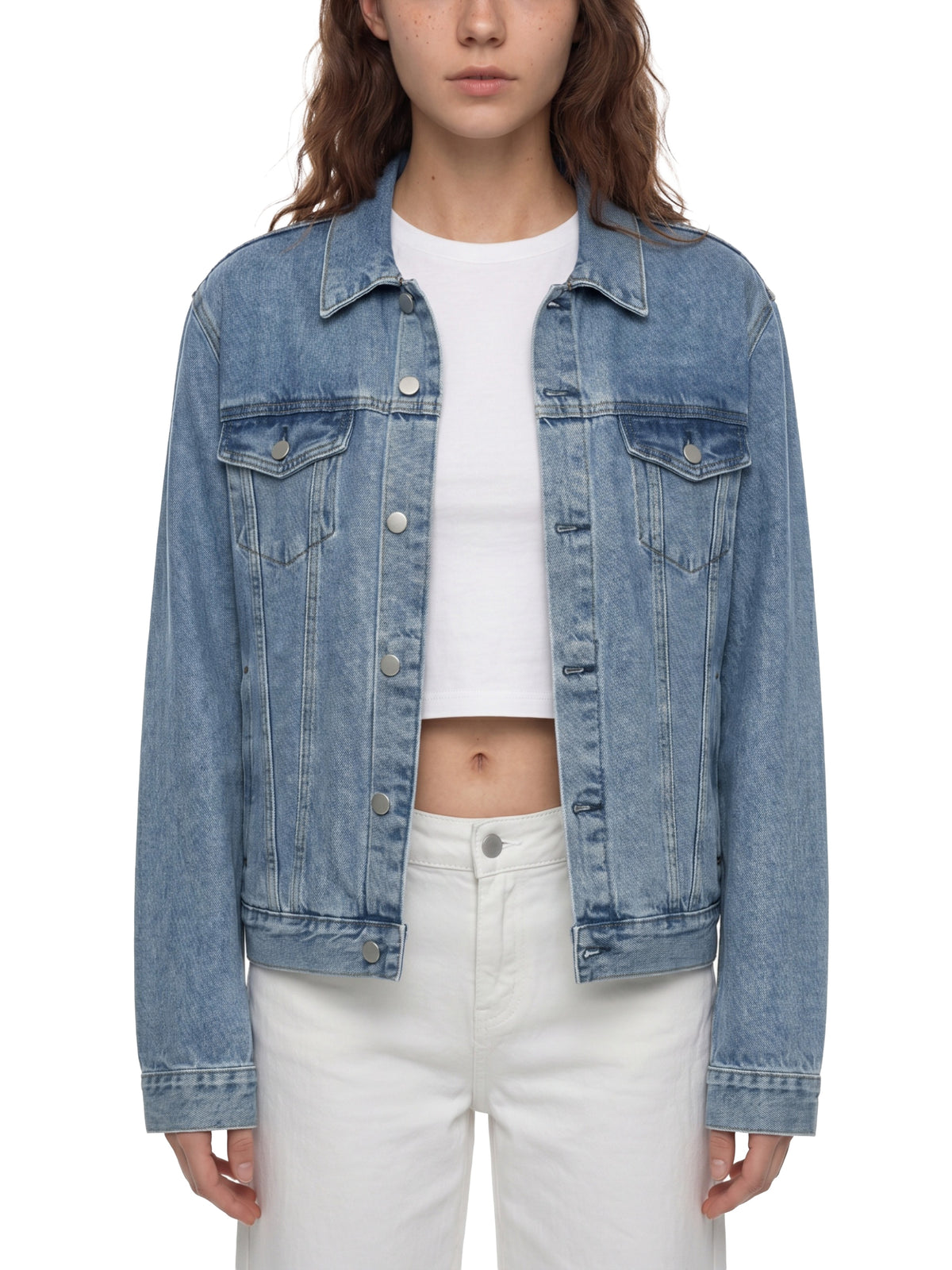 Kurtka Jeansowa Vintage Wash – Nowrocky™ — kadr studyjny na jasnym tle