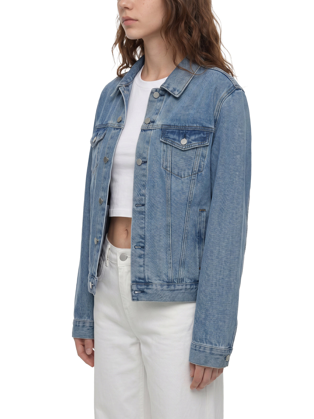 Kurtka Jeansowa Vintage Wash – Nowrocky™ — plecy modela i karczek