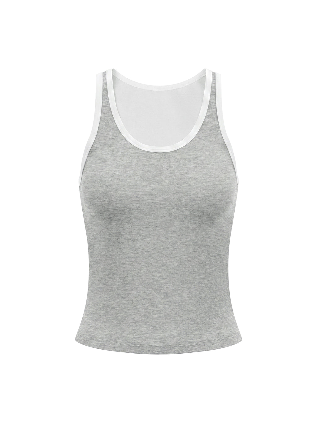 Tank Top Crop Contrast Trim – Nowrocky™ — ujęcie z profilu, dopasowany krój