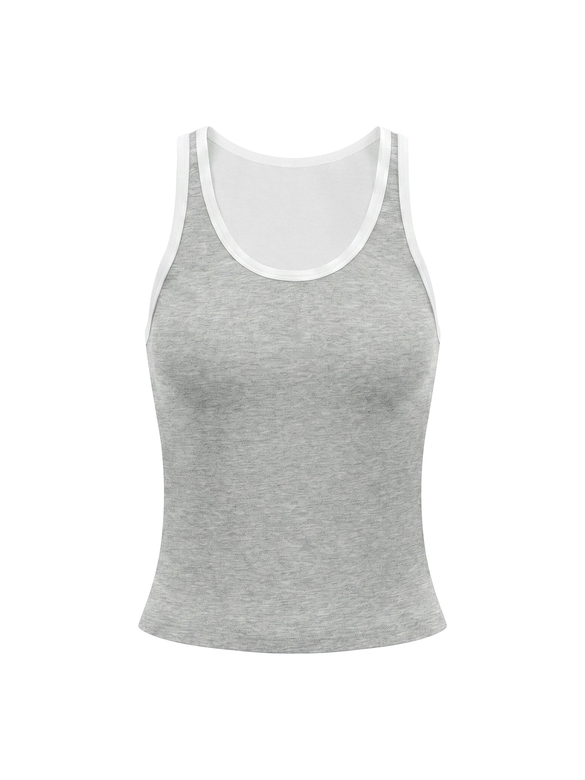 Tank Top Crop Contrast Trim – Nowrocky™ — ujęcie z profilu, dopasowany krój