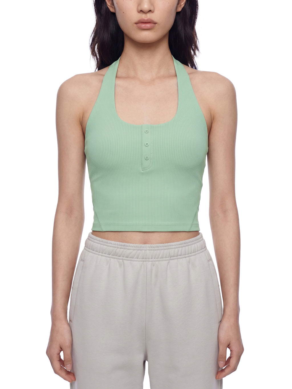 Tank Top Halter Crop – Nowrocky™ — stylizacja uliczna z szerokimi spodniami