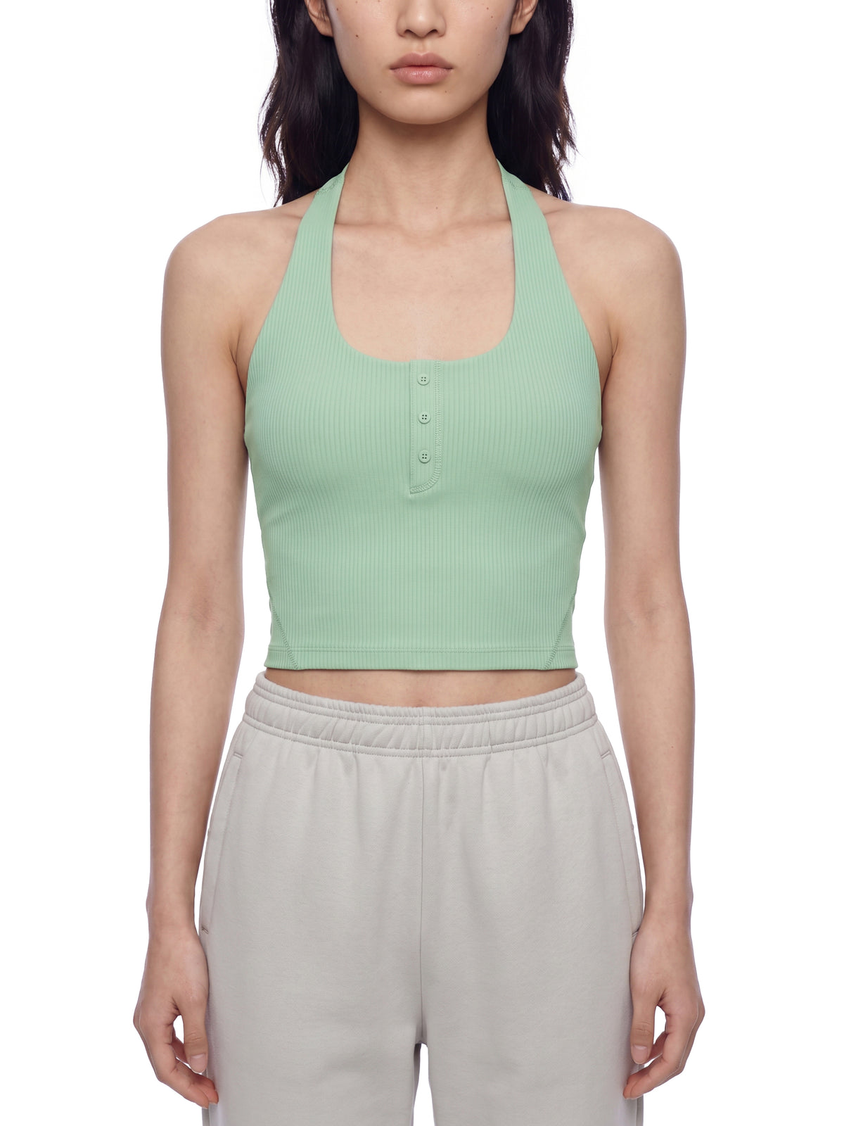 Tank Top Halter Crop – Nowrocky™ — stylizacja uliczna z szerokimi spodniami