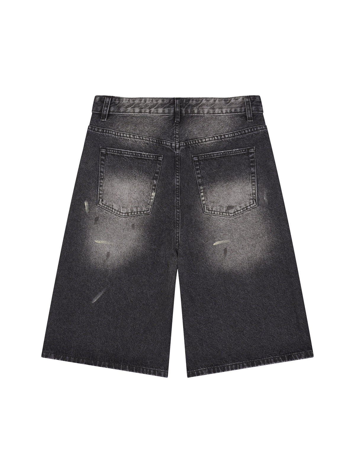 Szorty Jeansowe Vintage Wash Wide Leg – Nowrocky™ — z profilu, szeroka nogawka