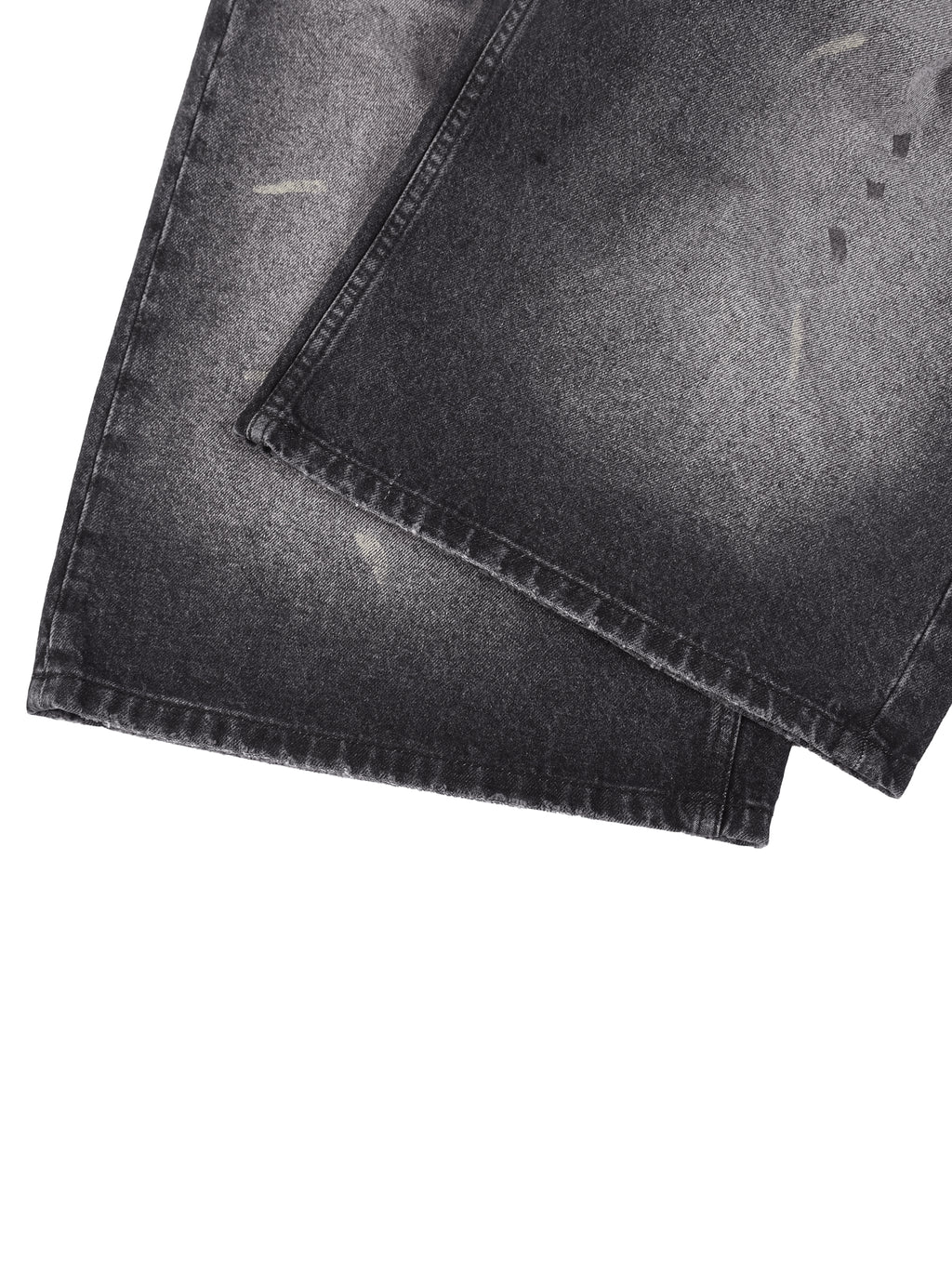 Szorty Jeansowe Vintage Wash Wide Leg – Nowrocky™ — faktura denimu w zbliżeniu
