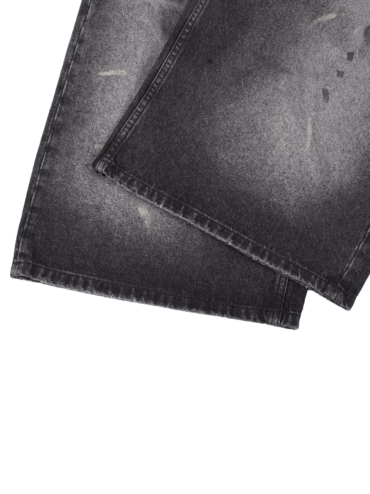 Szorty Jeansowe Vintage Wash Wide Leg – Nowrocky™ — faktura denimu w zbliżeniu