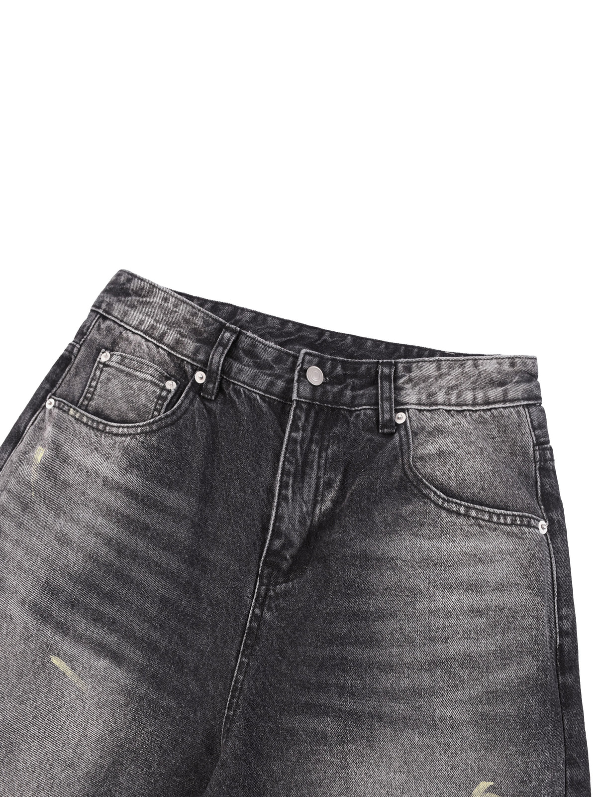 Szorty Jeansowe Vintage Wash Wide Leg – Nowrocky™ — dół nogawki i szew