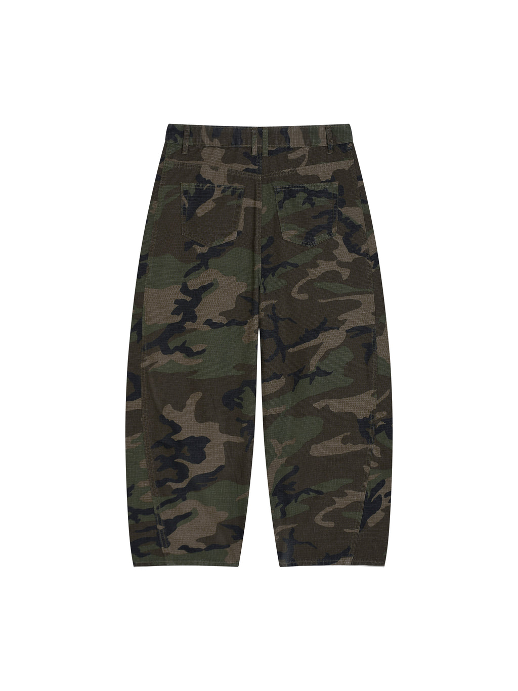 Spodnie Camo Barrel Leg – Nowrocky™ — zbliżenie na wzór kamuflażu