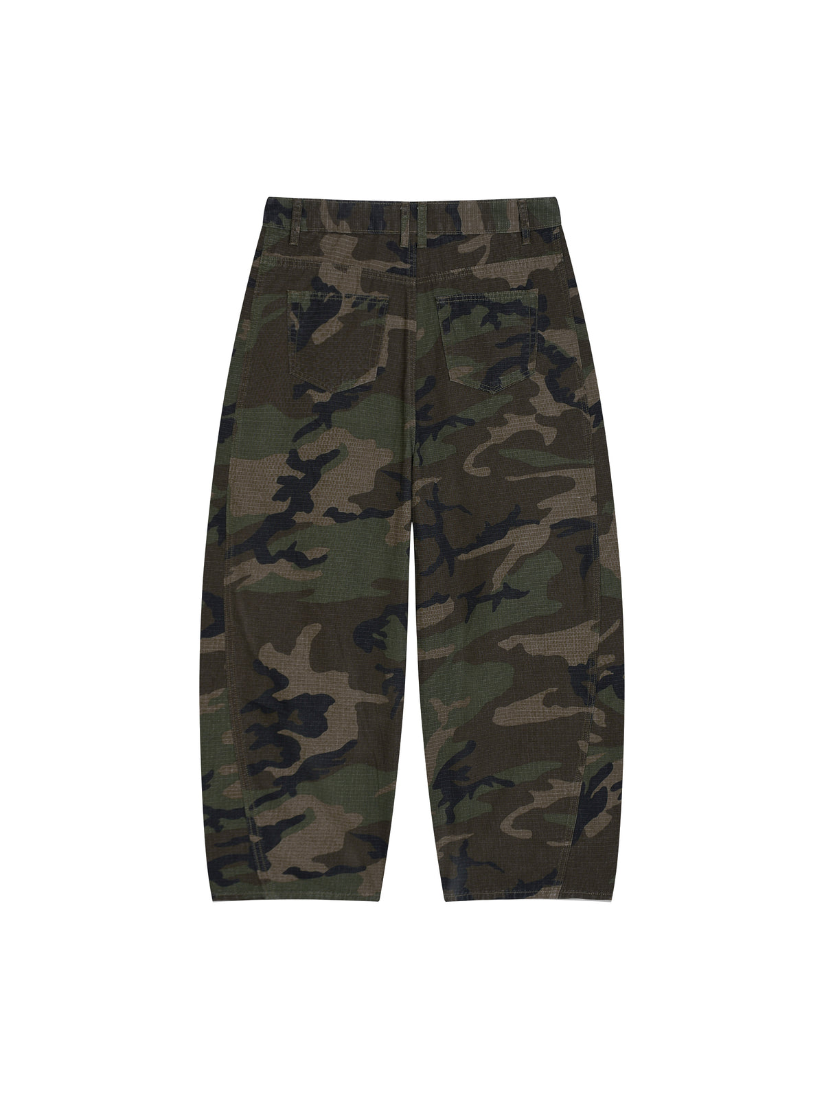 Spodnie Camo Barrel Leg – Nowrocky™ — zbliżenie na wzór kamuflażu