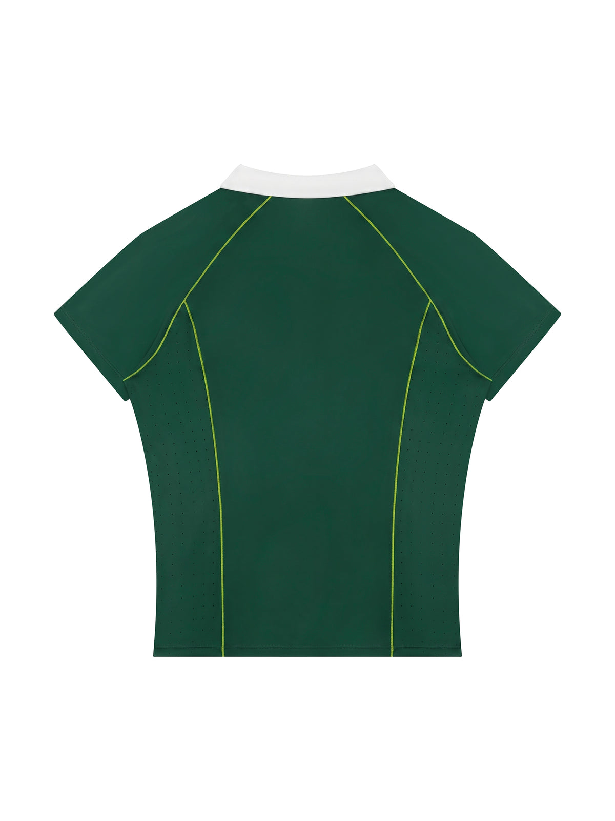 Polo Damskie Quarter-Zip Contrast Collar – Nowrocky™ — proporcje kroju na tułowiu