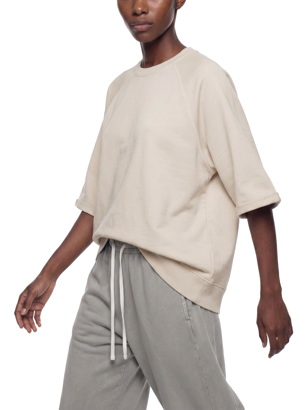 Bluza Vintage Wash Boxy Short Sleeve – Nowrocky™ — kadr do pasa od przodu