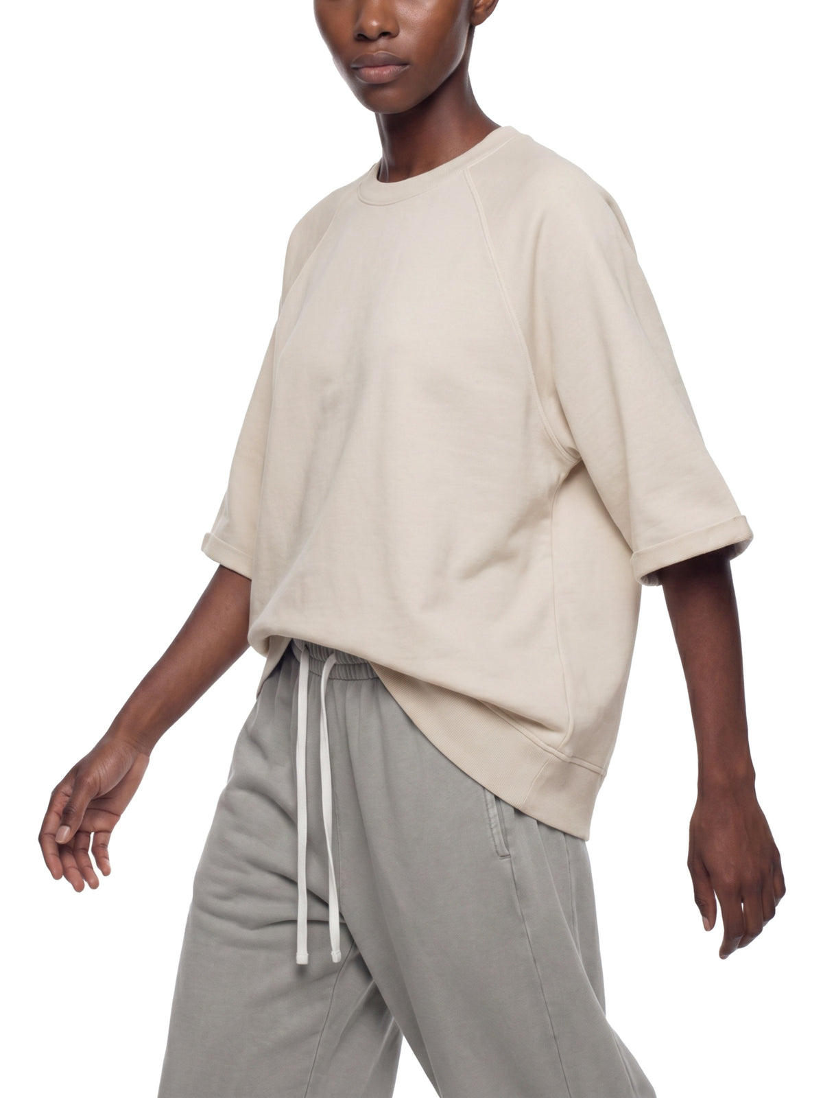Bluza Vintage Wash Boxy Short Sleeve – Nowrocky™ — kadr do pasa od przodu
