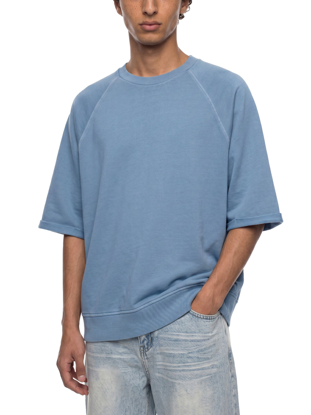 Bluza Vintage Wash Boxy Short Sleeve – Nowrocky™ — luźny krój boxy widoczny w ruchu