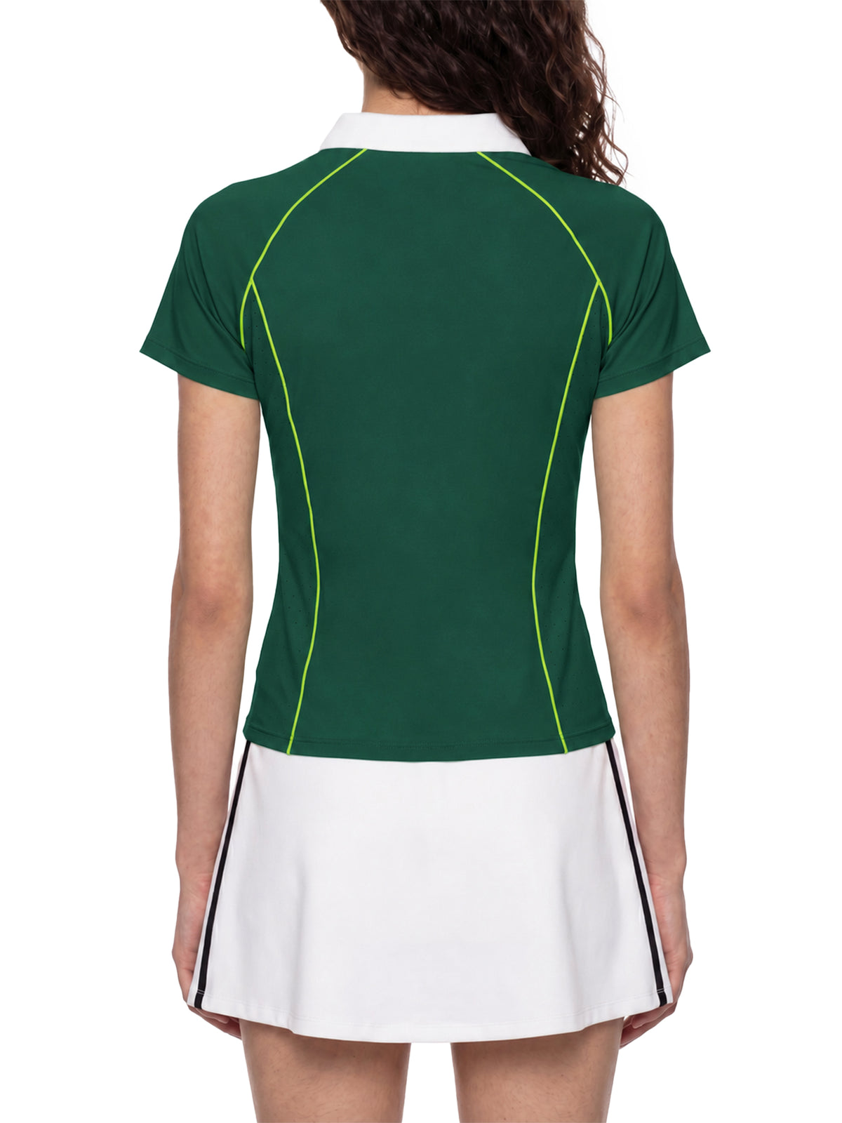 Polo Damskie Quarter-Zip Contrast Collar – Nowrocky™ — sygnatura marki na piersi