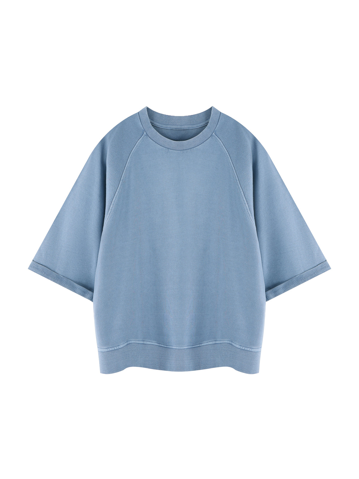 Bluza Vintage Wash Boxy Short Sleeve – Nowrocky™ — układ na płasko, strona przednia
