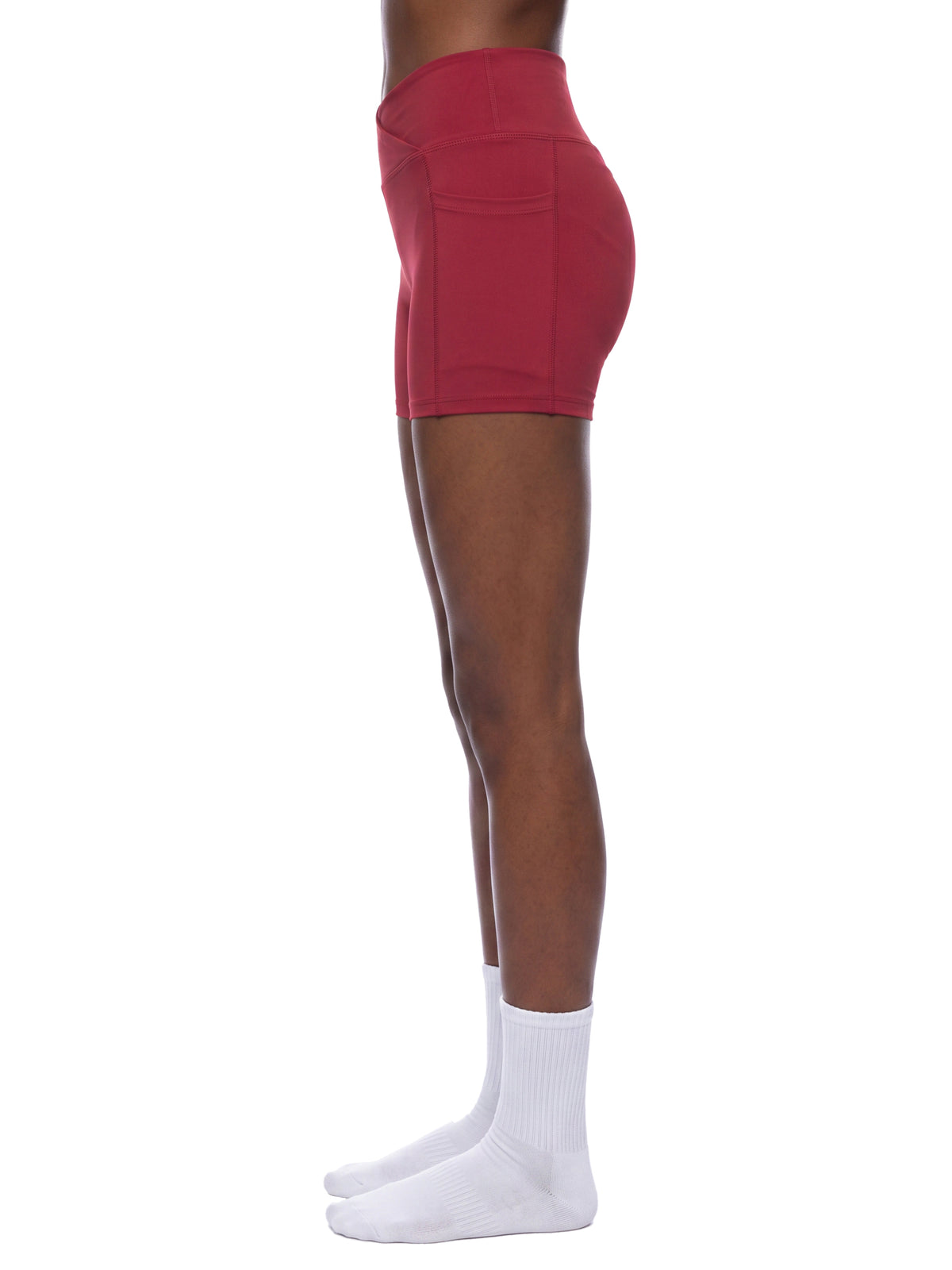 Szorty Treningowe High Waist z Kieszeniami – Nowrocky™ — detal szwu bocznego
