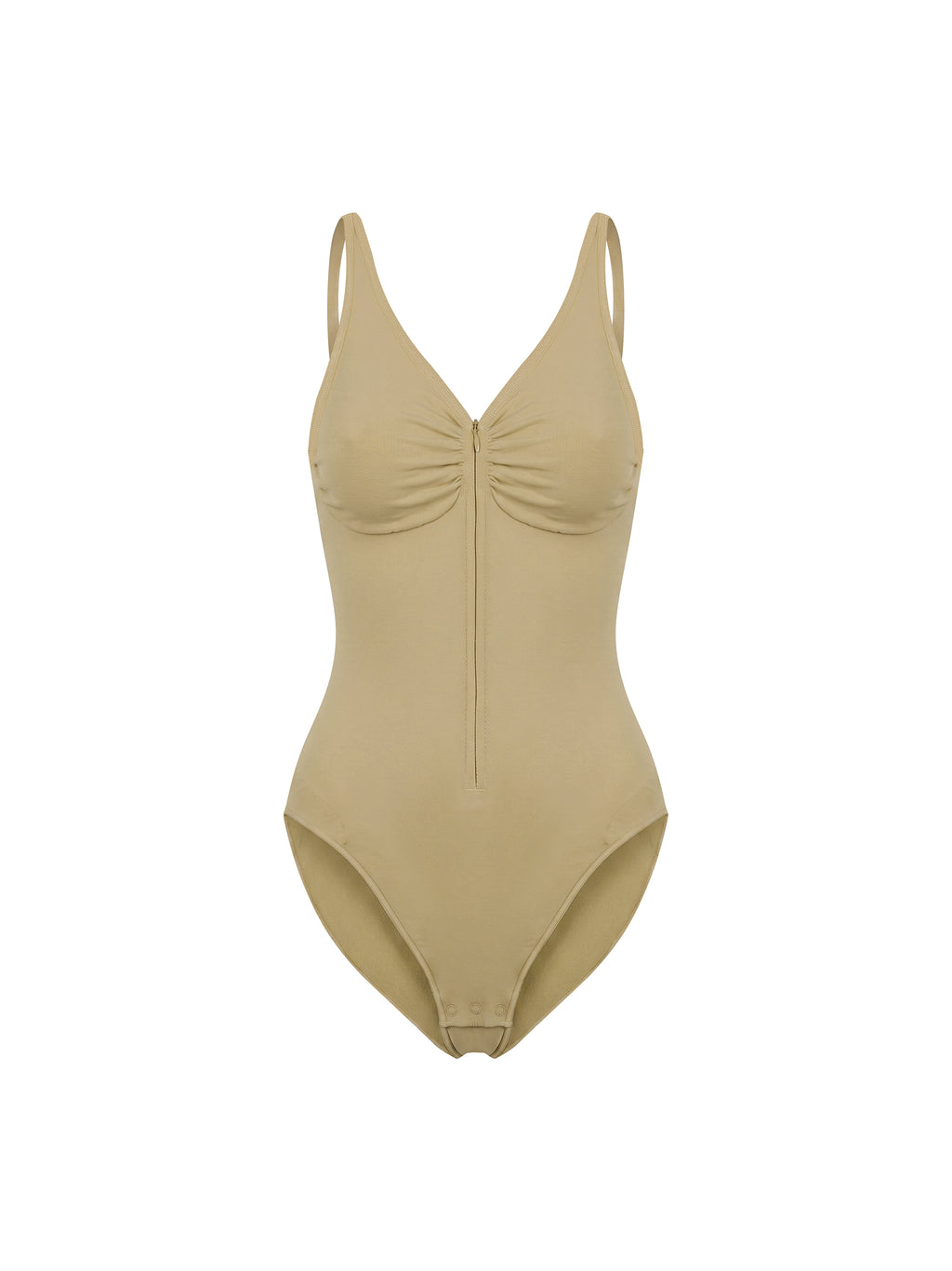 Body Full-Zip Ruched – Nowrocky™ — krótkie nogawki i szew boczny w zbliżeniu