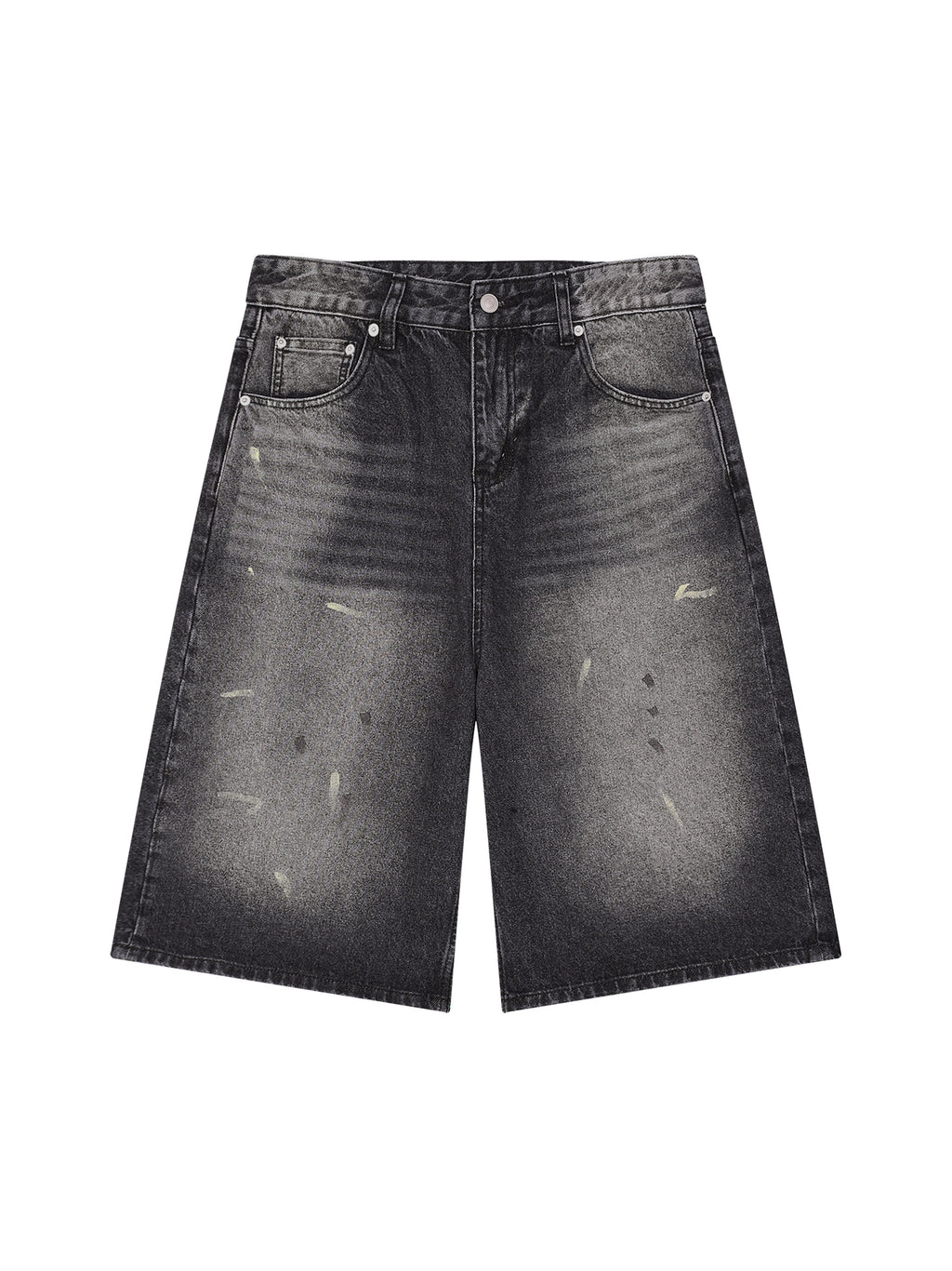 Szorty Jeansowe Vintage Wash Wide Leg – Nowrocky™ — szorty na modelu, cała sylwetka