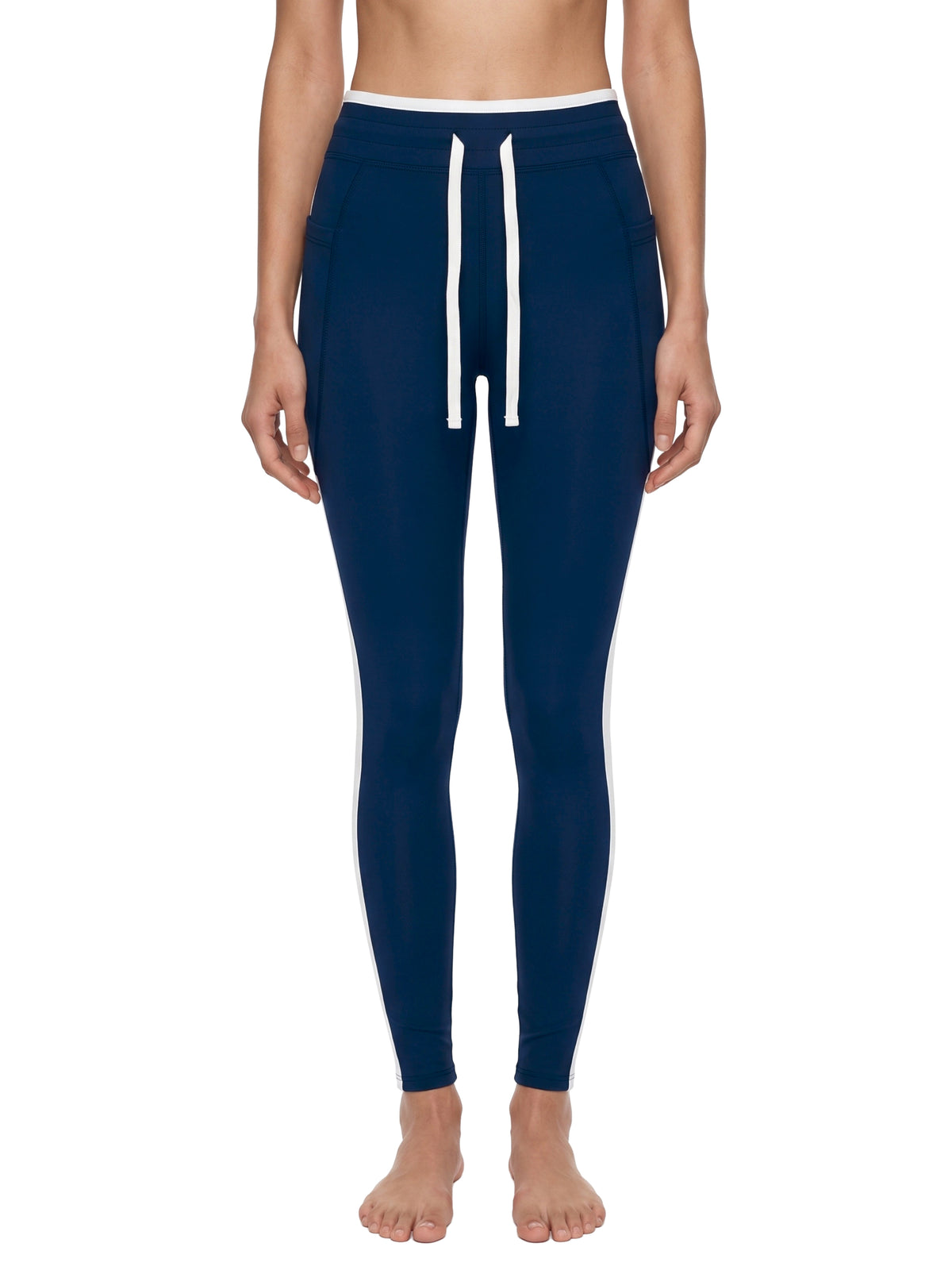 Legginsy Color Block Wysoki Stan – Nowrocky™ — logo marki na pasie
