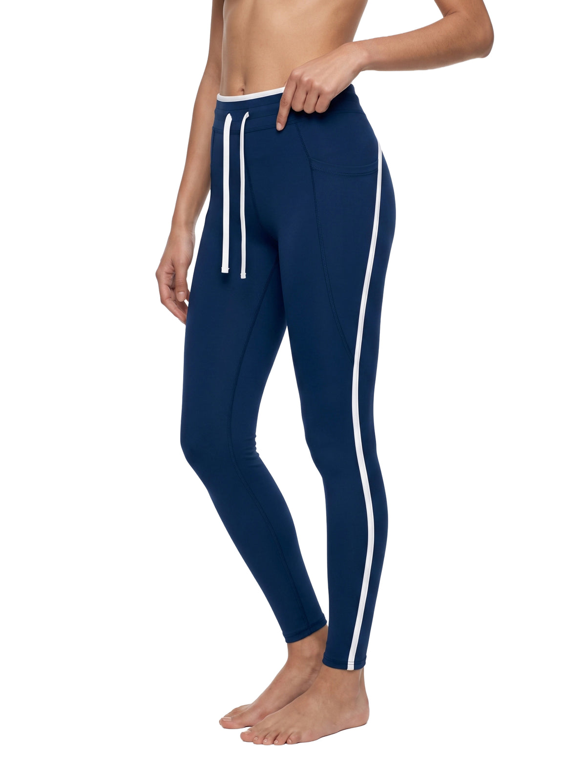 Legginsy Color Block Wysoki Stan – Nowrocky™ — detal szwu bocznego wzdłuż nogawki