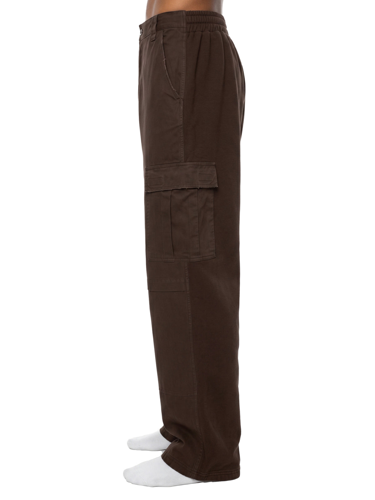 Spodnie Cargo Fleece Sunfade Wash – Nowrocky™ — zbliżenie na pas i ściągnięcie