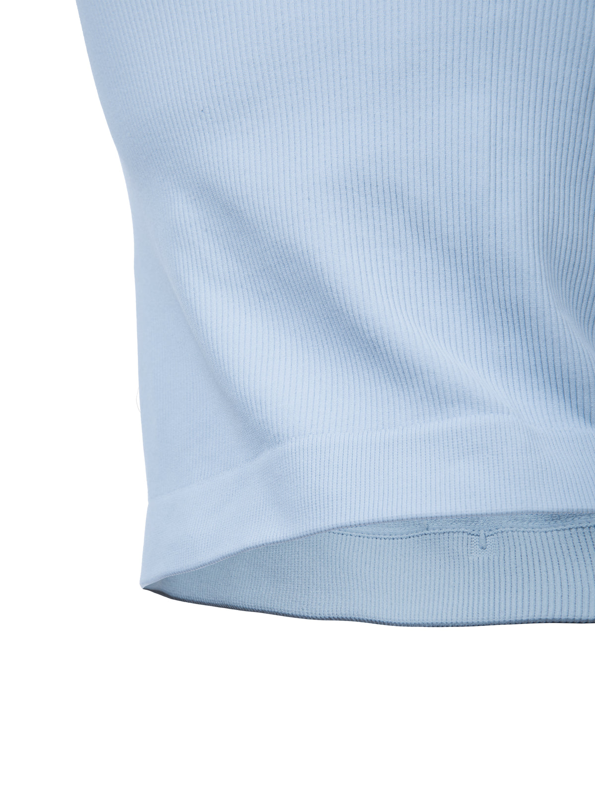 Polo Rib Crop Bez Rękawów – Nowrocky™ — zestawienie koloru z wykończeniem kołnierzyka
