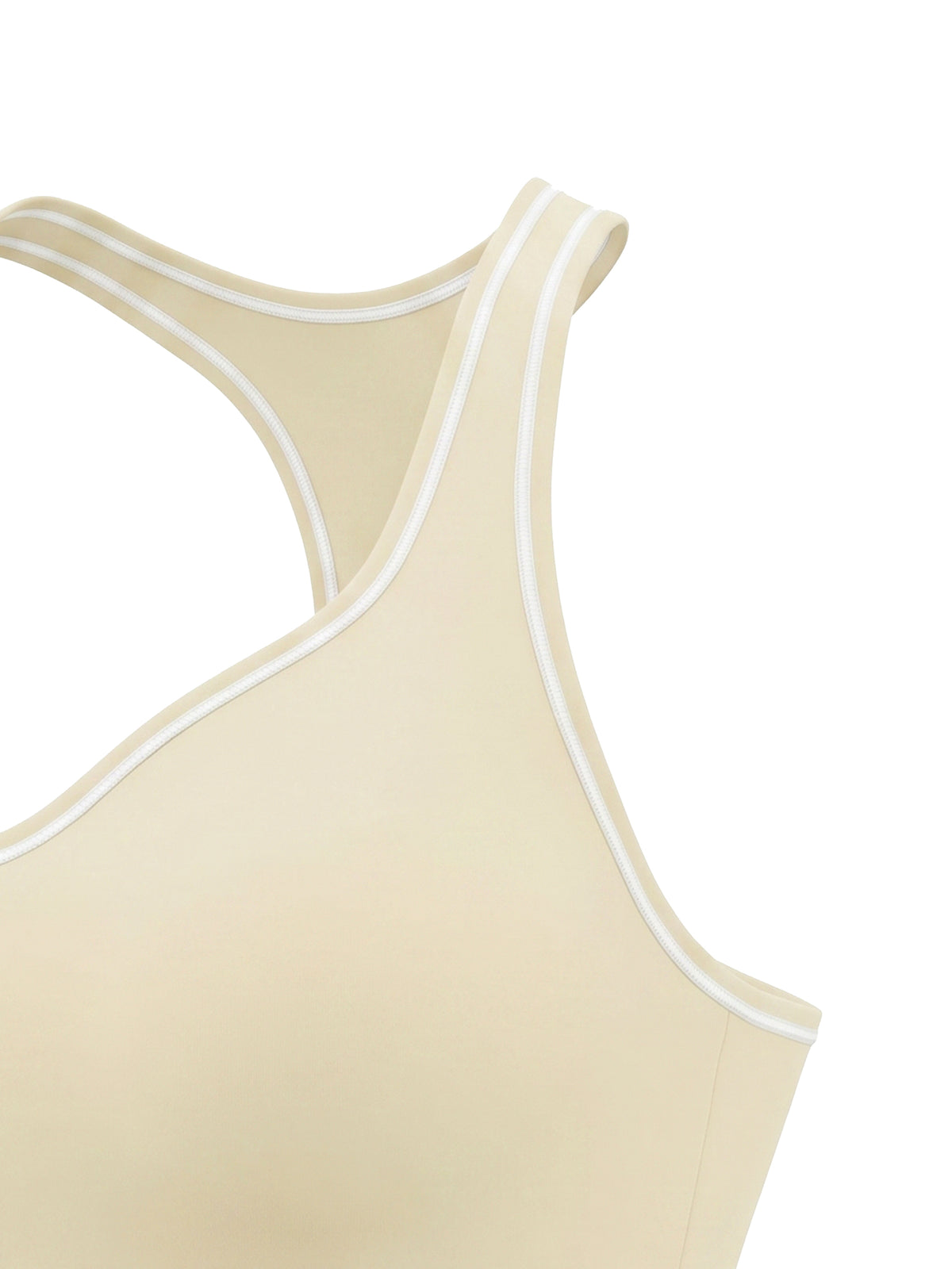 Tank Top Racerback Contrast Stitch – Nowrocky™ — zbliżenie na rozciągliwość dzianiny