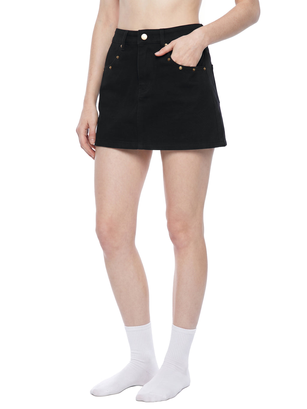 Spódnica Jeansowa Mini z Ćwiekami – Nowrocky (streetwear)