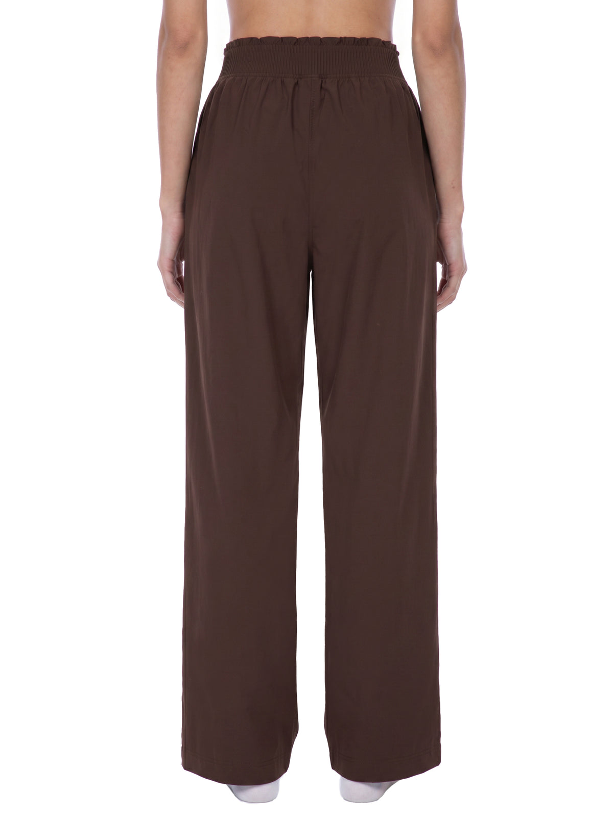 Spodnie Wide Leg Elastic Waist – Nowrocky™ — detal szwu bocznego wzdłuż nogawki