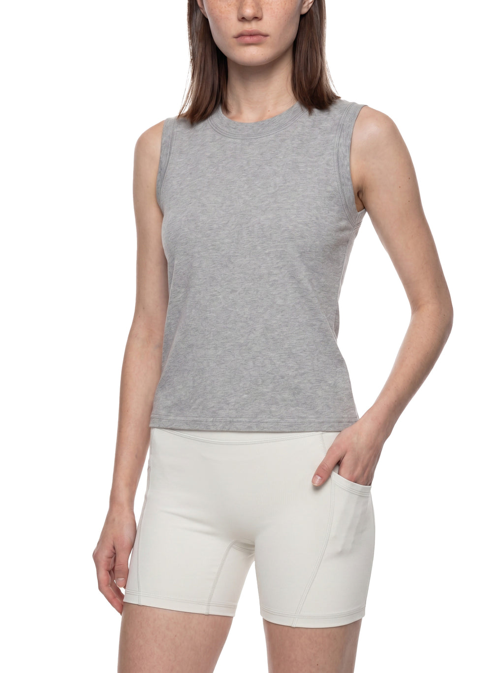 Tank Top Crewneck Regular Fit – Nowrocky™ — detal szwu ramieniowego