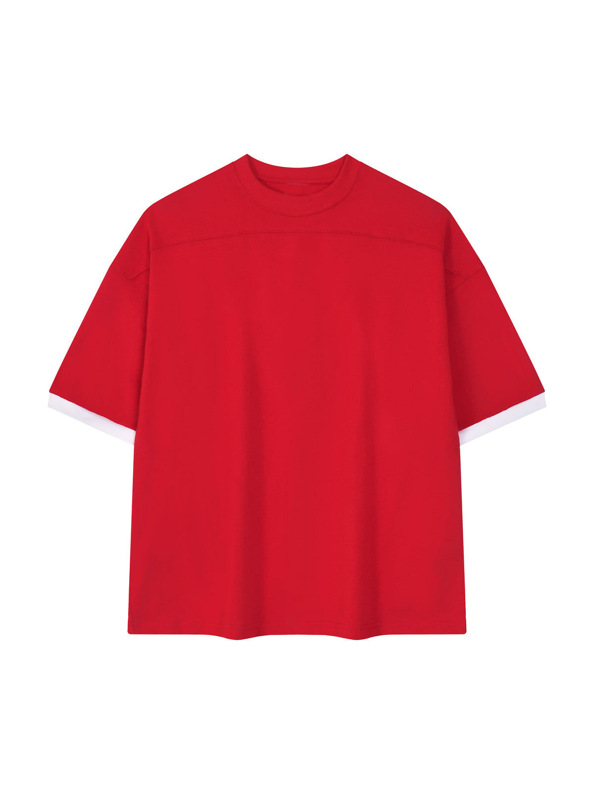 T-shirt Color Block Drop Shoulder – Nowrocky™ — t-shirt drop shoulder, ujęcie z profilu