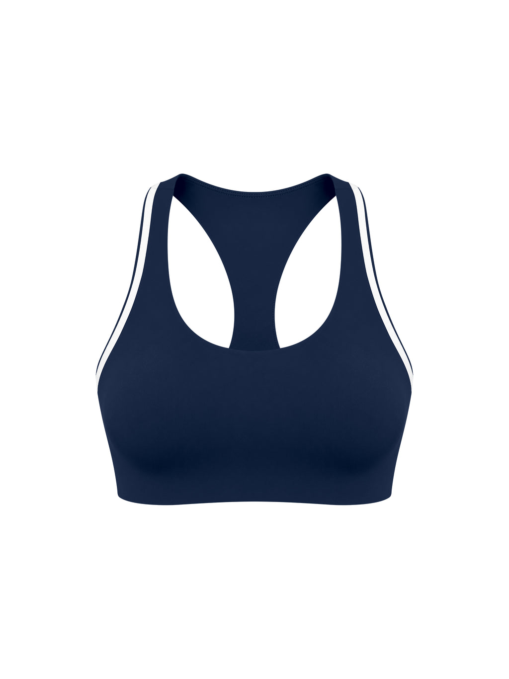 Biustonosz Sportowy Racerback Contrast Tape – Nowrocky™ — detal splotu materiału i ściągacza