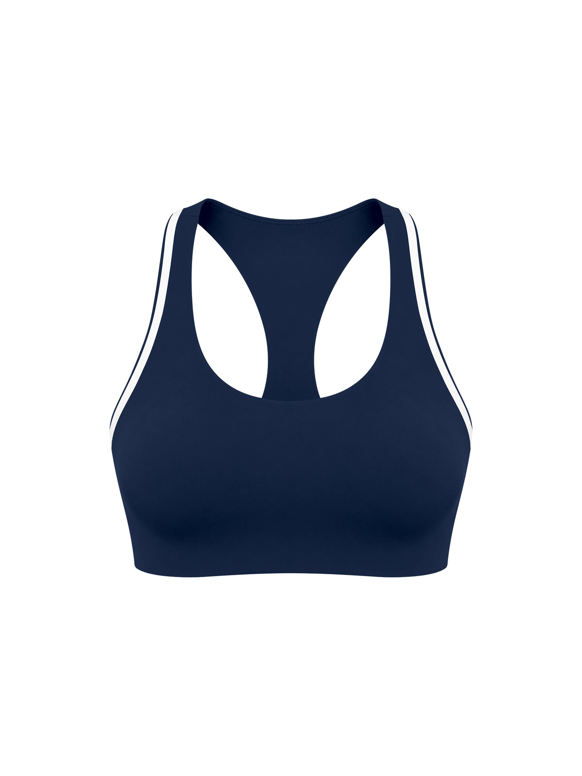 Biustonosz Sportowy Racerback Contrast Tape – Nowrocky™ — detal splotu materiału i ściągacza