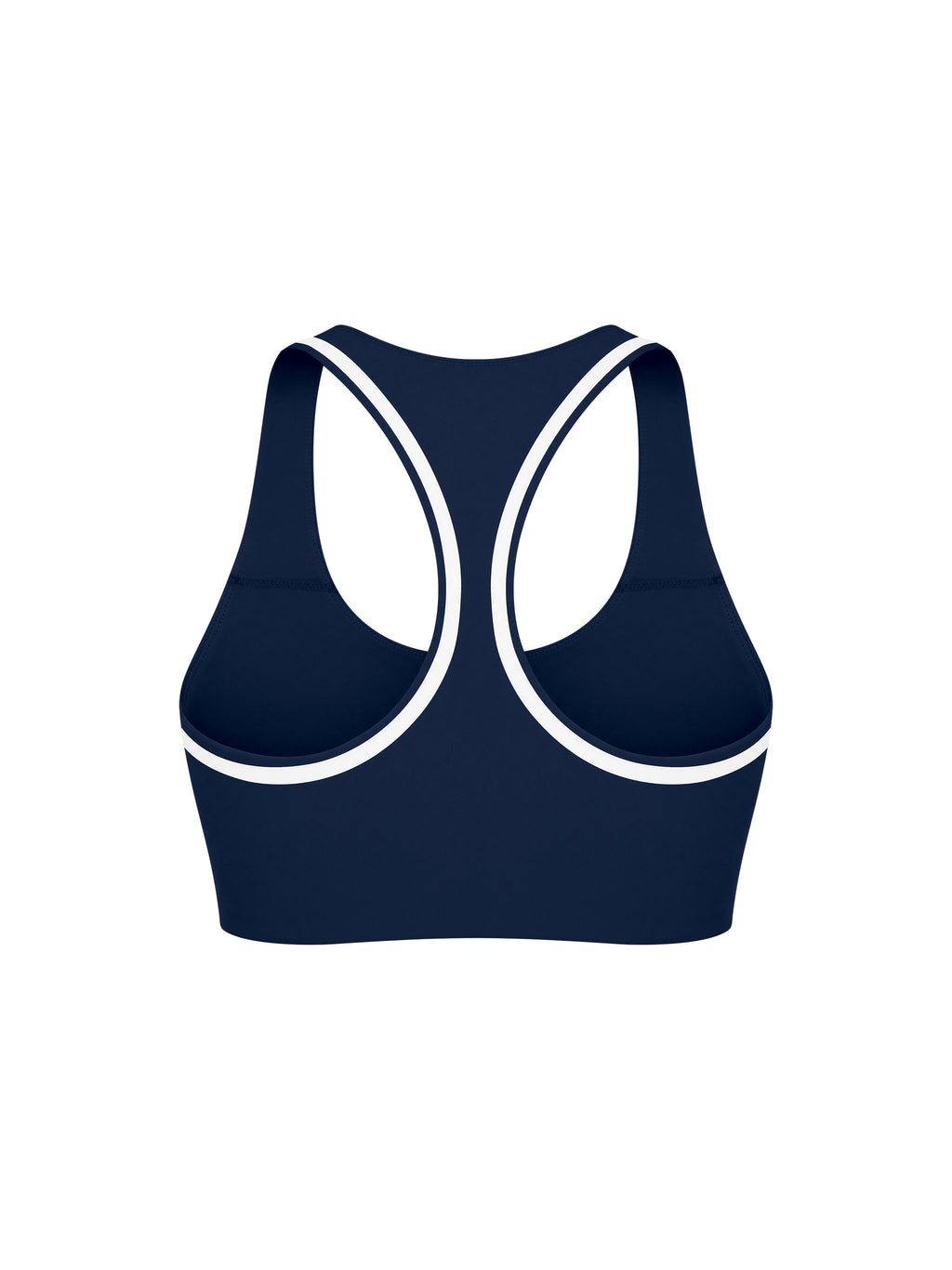 Biustonosz Sportowy Racerback Contrast Tape – Nowrocky™ — ujęcie trzy czwarte, dopasowany krój