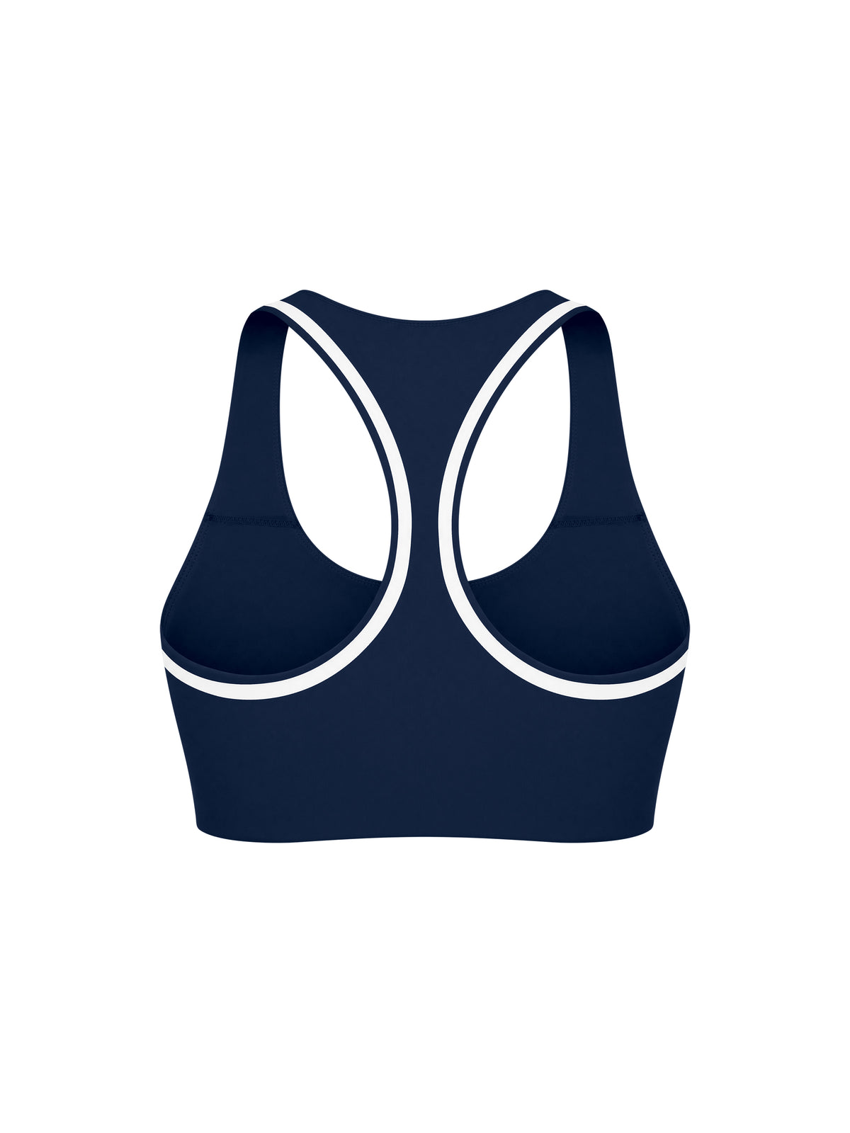 Biustonosz Sportowy Racerback Contrast Tape – Nowrocky™ — ujęcie trzy czwarte, dopasowany krój