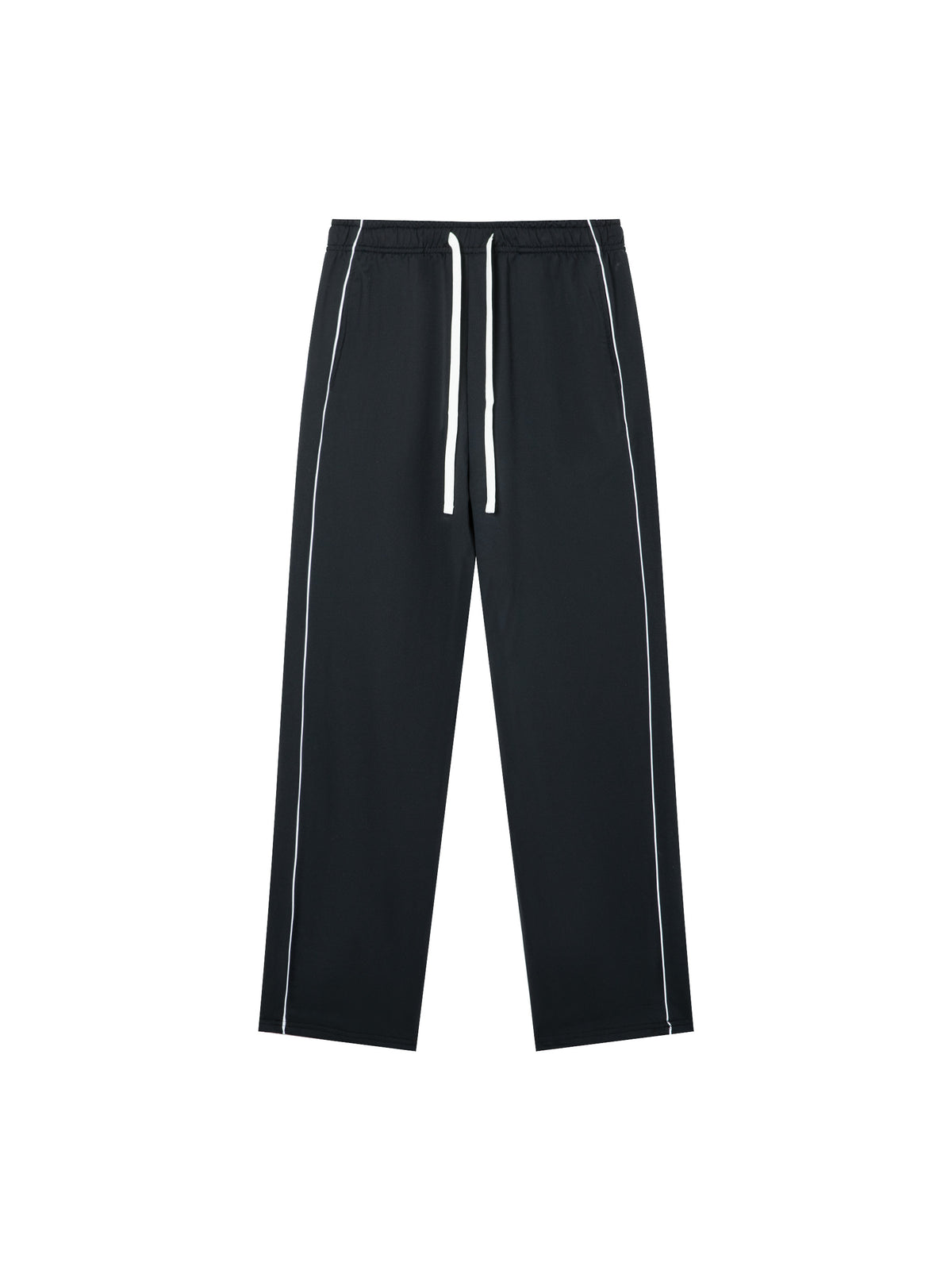 Spodnie Piping Straight Leg – Nowrocky™ — pas i sznurek ściągający z bliska