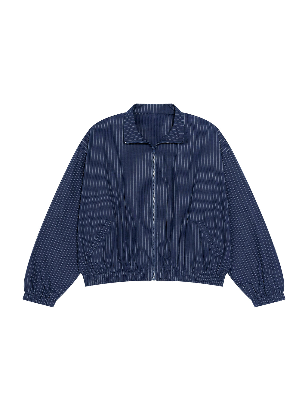 Kurtka Track Full Zip Pinstripe – Nowrocky™ — stójka i wykończenie kołnierza