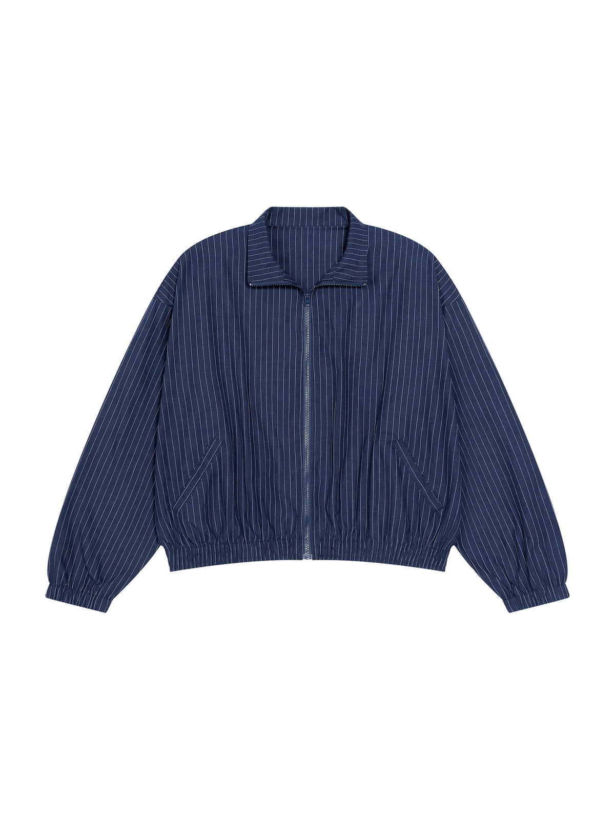 Kurtka Track Full Zip Pinstripe – Nowrocky™ — stójka i wykończenie kołnierza