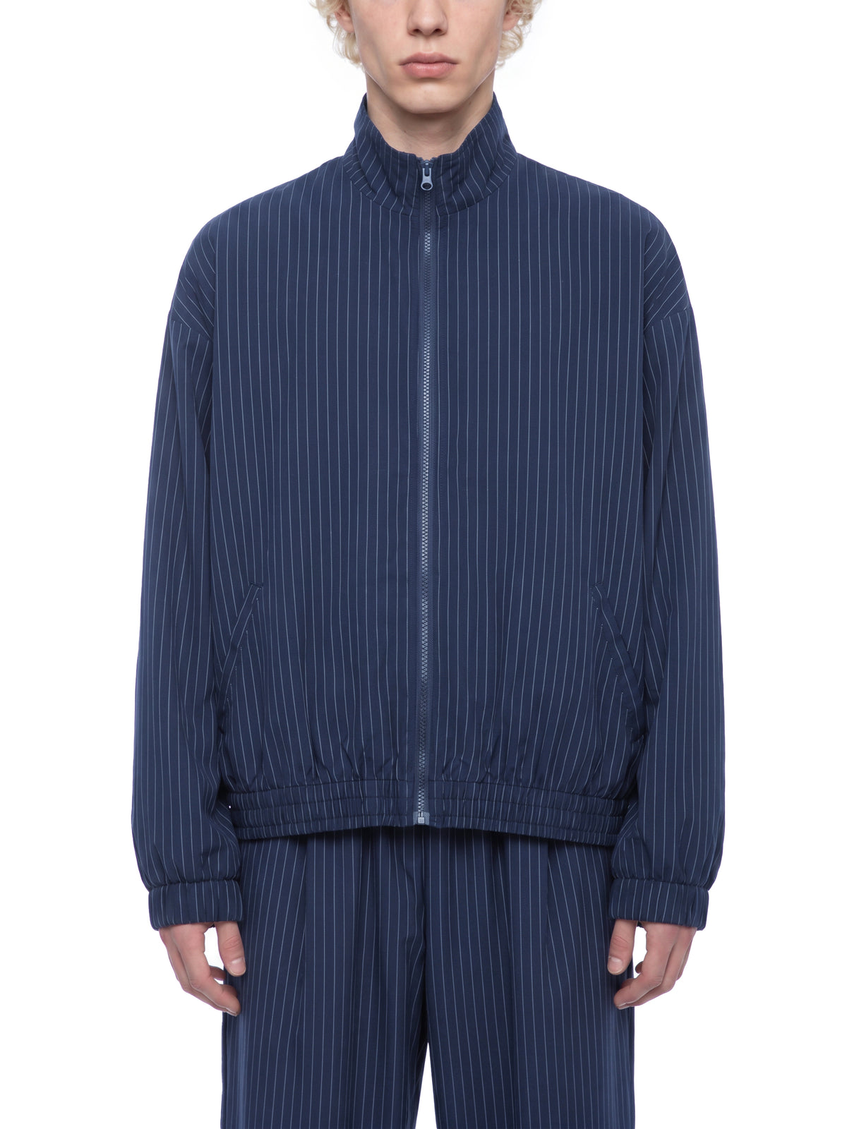 Kurtka Track Full Zip Pinstripe – Nowrocky™ — rękaw i mankiet w detalu