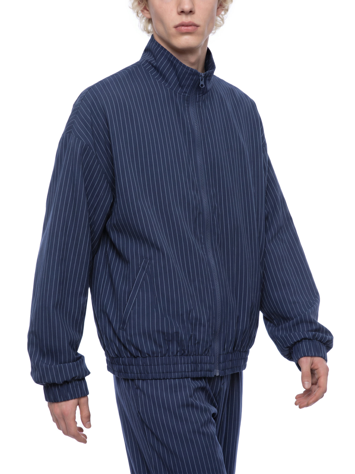 Kurtka Track Full Zip Pinstripe – Nowrocky™ — faktura materiału w zbliżeniu