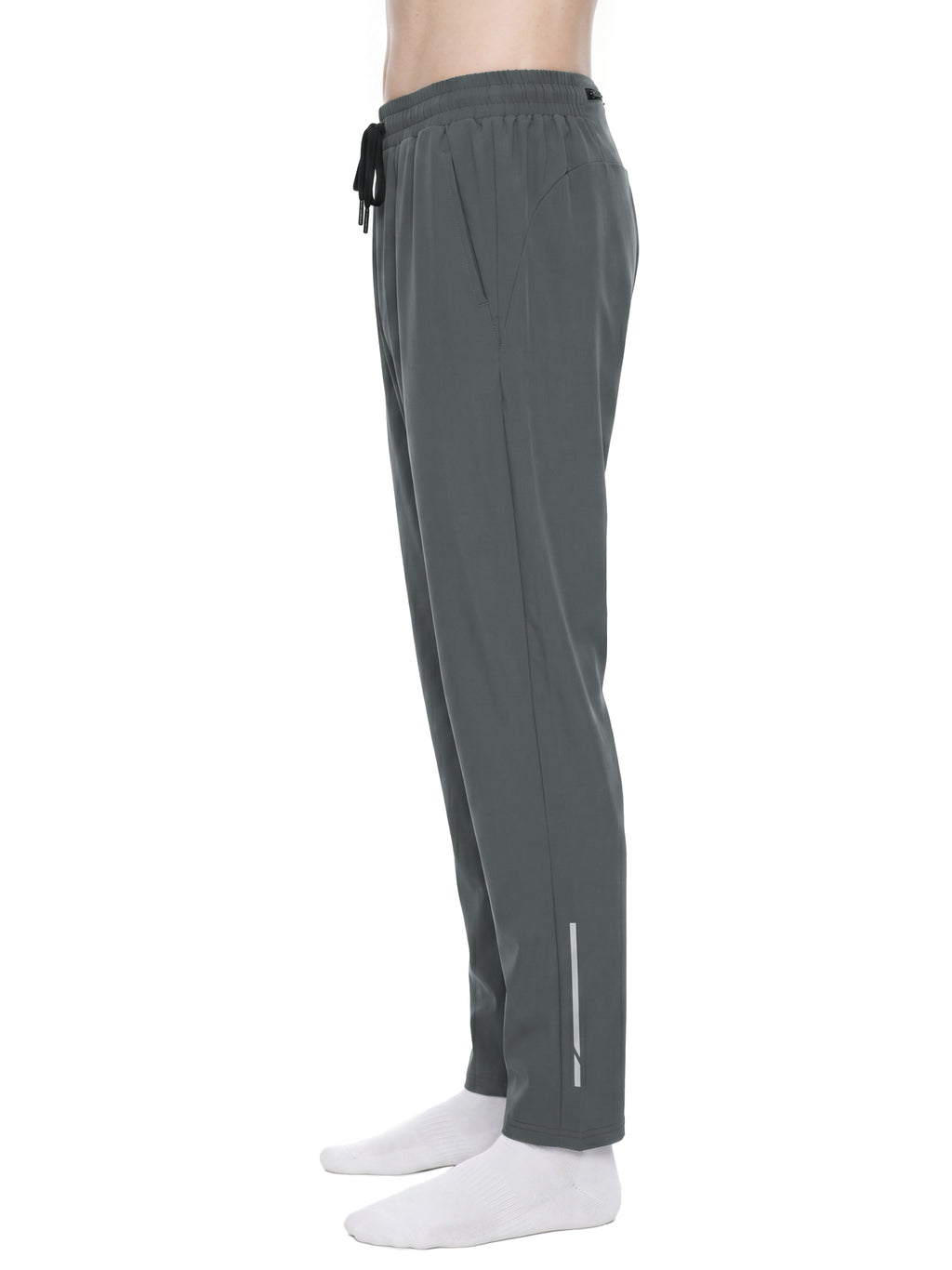 Spodnie Drawstring Reflective – Nowrocky™ — ujęcie z profilu, luźna nogawka
