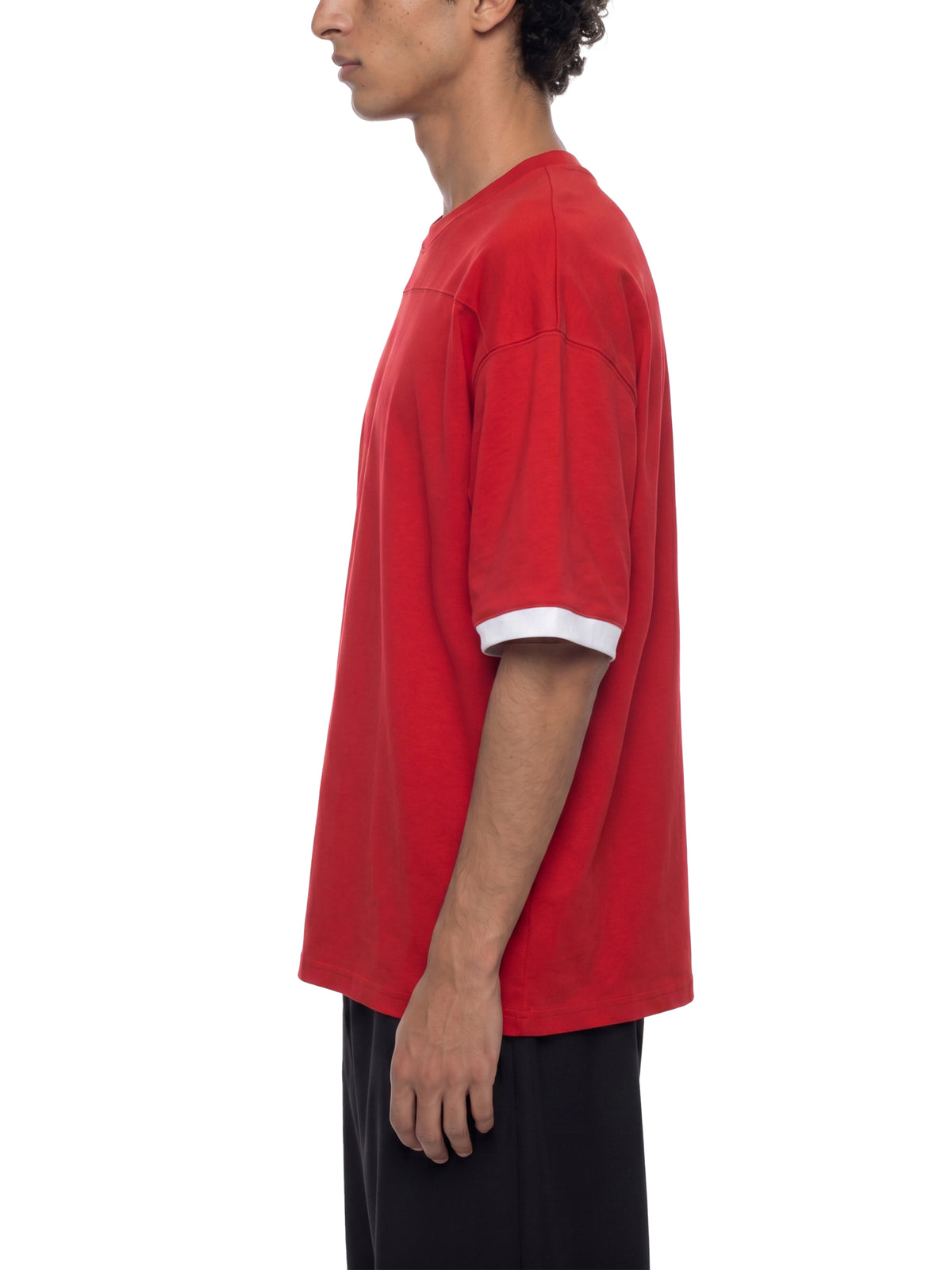 T-shirt Color Block Drop Shoulder – Nowrocky™ — wykończenie dekoltu ściągaczem